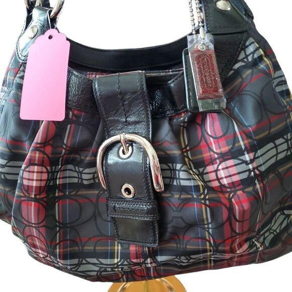 Authentic Coach plaid handbag - Picture 3 of 5